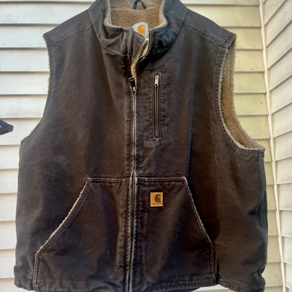 Men's CARHARTT Sherpa Lined Vest ~ VINTAGE ~2XL - Picture 5 of 9